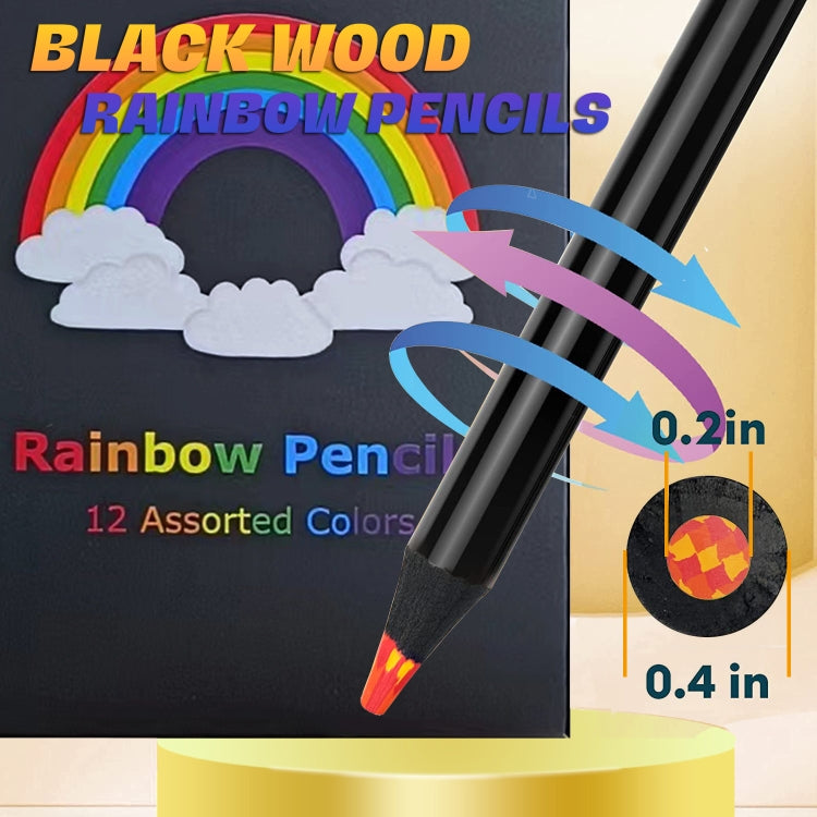 12pcs 7 colori in 1 matite arcobaleno matite colorate in legno per bambini adulti disegno artistico