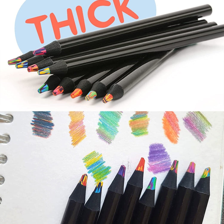 Set di matite arcobaleno 8 in 1, matite colorate in legno per bambini, adulti, disegno artistico, 8 In 1