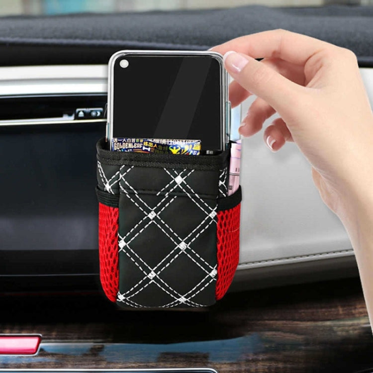 Borsa portaoggetti per articoli vari con presa d'aria per auto da 2 pezzi con tasca a rete