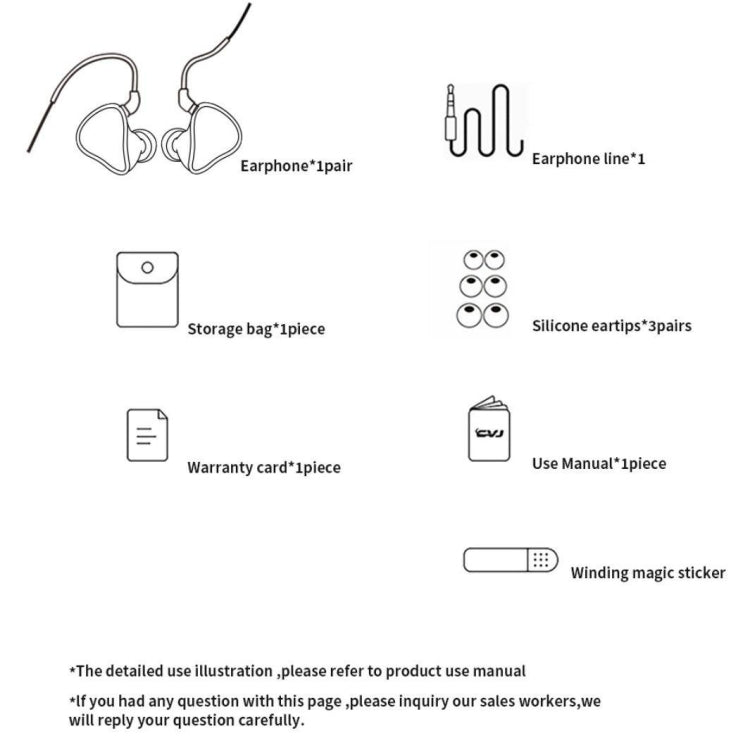 Auricolari CVJ In-Ear con cavo intercambiabile