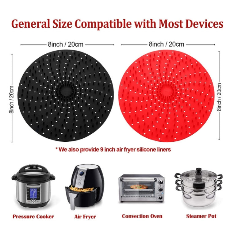 Friggitrice ad aria Tappetino riutilizzabile in silicone Tappetino per cottura a vapore antiaderente Accessori da cucina, Round 20cm Black, Round 20cm Red, Square Black 20.2cm, Square Red 20.2cm, Square Red 23cm, Square Black 23cm