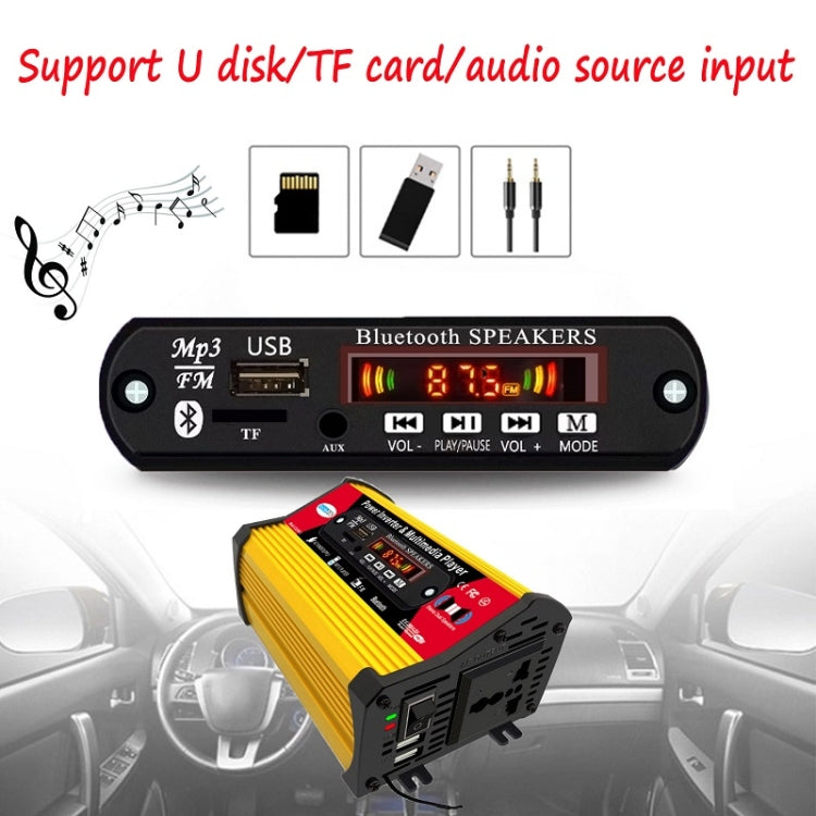Inverter SOLIKE TECH 300W con lettore multimediale Bluetooth MP3/FM, 12V to 110V, 12V to 220V