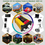 Inverter SOLIKE TECH 300W con lettore multimediale Bluetooth MP3/FM, 12V to 110V, 12V to 220V