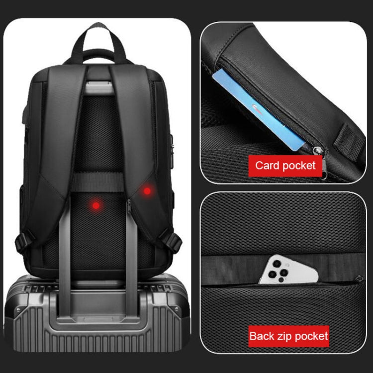 Zaino per laptop espandibile con guscio rigido in EVA con porta USB Zaino da viaggio d'affari multifunzionale