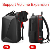 Zaino per laptop espandibile con guscio rigido in EVA con porta USB Zaino da viaggio d'affari multifunzionale