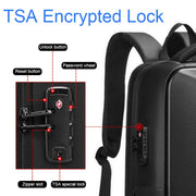 Zaino per laptop espandibile con guscio rigido in EVA con porta USB Zaino da viaggio d'affari multifunzionale
