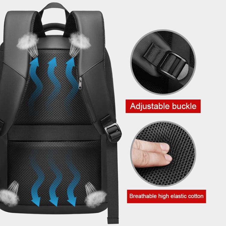 Zaino per laptop espandibile con guscio rigido in EVA con porta USB Zaino da viaggio d'affari multifunzionale