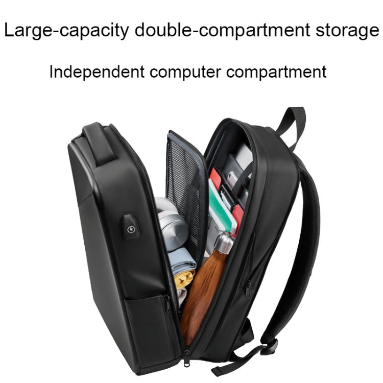 Zaino per laptop espandibile con guscio rigido in EVA con porta USB Zaino da viaggio d'affari multifunzionale
