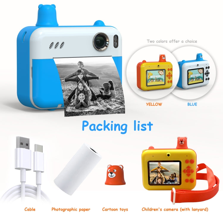 IPS 2.36 pollici LED HD Display 1080P Fotocamera per bambini Stampa termica Fotocamera istantanea