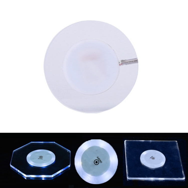 Sottobicchiere in acrilico illuminato a LED Base in cristallo trasparente, 100x4mm Round, 100x4mm Octagonal, 100x4mm Square