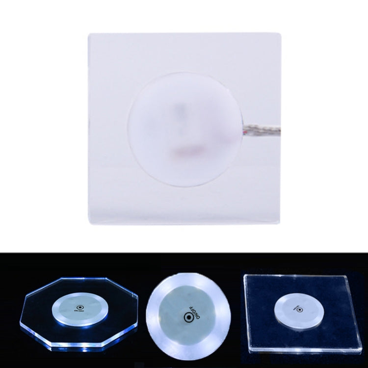Sottobicchiere in acrilico illuminato a LED Base in cristallo trasparente, 100x4mm Round, 100x4mm Octagonal, 100x4mm Square