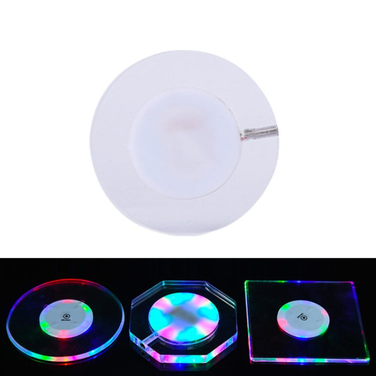 Ricarica USB LED Light Up Sottobicchiere in acrilico Base in cristallo trasparente, 100x10mm Round, 100x10mm Octagonal, 100x10mm Square