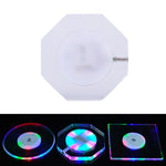 Ricarica USB LED Light Up Sottobicchiere in acrilico Base in cristallo trasparente, 100x10mm Round, 100x10mm Octagonal, 100x10mm Square