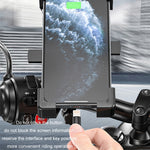 Supporto per telefono cellulare antiurto per moto Supporto per navigazione per bici da esterno, Rearview Mirror, Handlebars