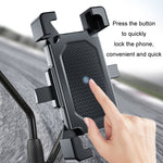Supporto per telefono cellulare antiurto per moto Supporto per navigazione per bici da esterno, Rearview Mirror, Handlebars
