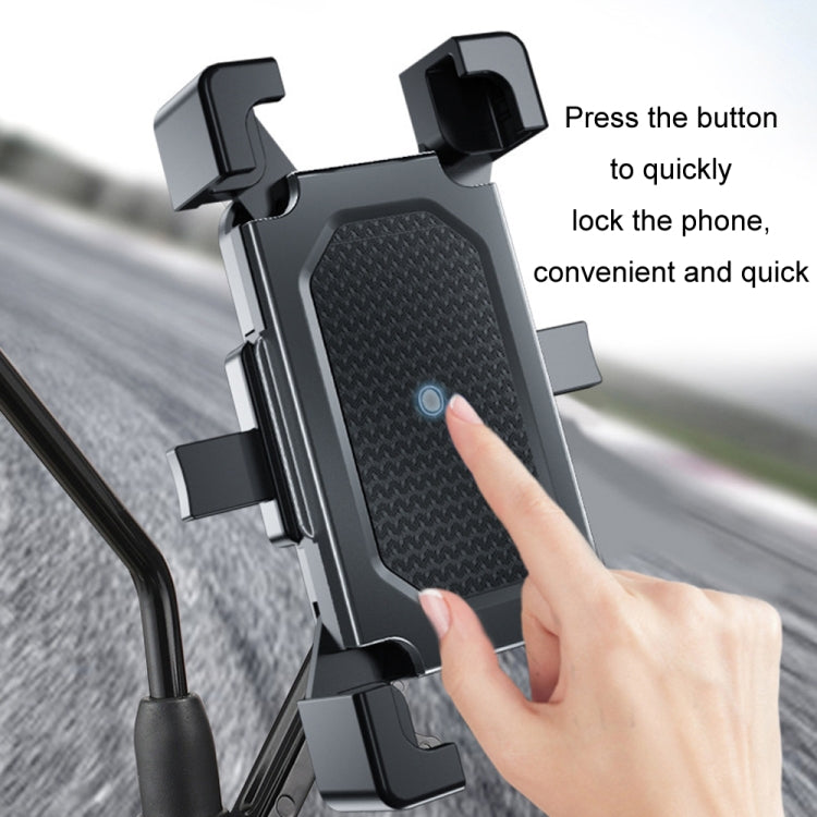 Supporto per telefono cellulare antiurto per moto Supporto per navigazione per bici da esterno, Rearview Mirror, Handlebars