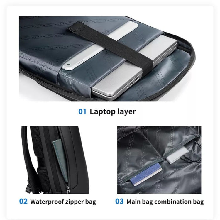 Borsa da viaggio per affari di grande capacità Zaino per laptop impermeabile multifunzionale con porta USB