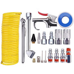Kit compressore d'aria 20 in 1 Kit utensili pneumatici NPT da 1/4 di pollice con tubo flessibile in nylon a spirale da 7,5 m