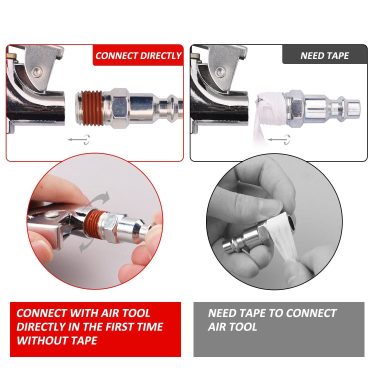Kit compressore d'aria 20 in 1 Kit utensili pneumatici NPT da 1/4 di pollice con tubo flessibile in nylon a spirale da 7,5 m