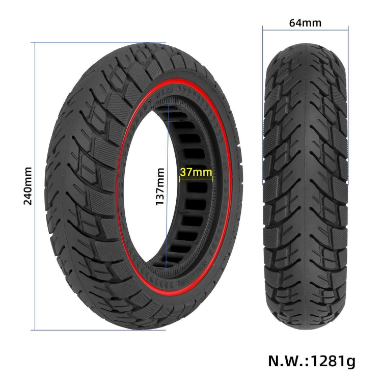 10 pollici 10x2.5 Scooter elettrico fuoristrada gomma solida antiscivolo scanalatura 37mm