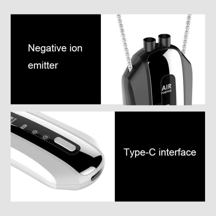 Purificatore d'aria portatile a ioni negativi purificatore da appendere al collo, Chain Style (White), Chain Style (Black), Rope Style (White), Rope Style (Black)