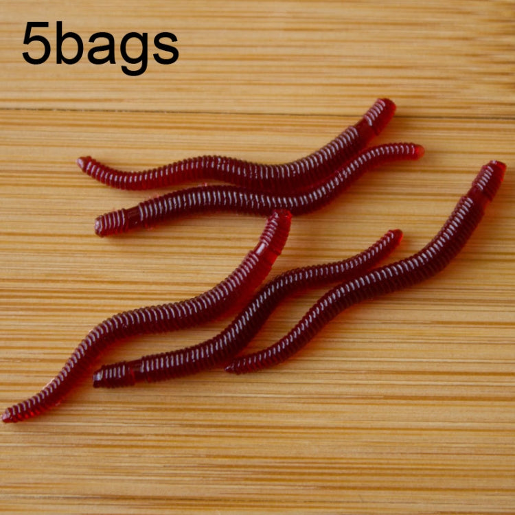 3,5 cm Fishy Red Earthworm Esca finta Esca per pesci luminosi, 5bags 20pcs/bag, 5bags 50pcs/bag, 5bags 100pcs/bag, 5bags 200pcs/bag