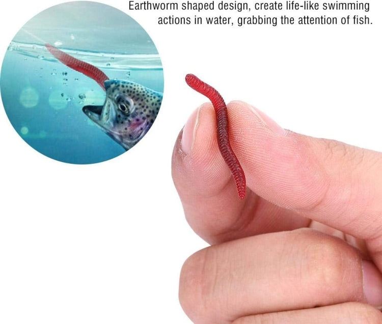 3,5 cm Fishy Red Earthworm Esca finta Esca per pesci luminosi, 5bags 20pcs/bag, 5bags 50pcs/bag, 5bags 100pcs/bag, 5bags 200pcs/bag