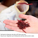 3,5 cm Fishy Red Earthworm Esca finta Esca per pesci luminosi, 5bags 20pcs/bag, 5bags 50pcs/bag, 5bags 100pcs/bag, 5bags 200pcs/bag