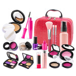 Set di cosmetici atossici per la casa dei giochi con la scatola per il trucco per la simulazione delle ragazze, 21 In 1 Rose Leather Bag, 21 In 1 Orange Leather Bag, 20 In 1 OPP Bag