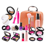 Set di cosmetici atossici per la casa dei giochi con la scatola per il trucco per la simulazione delle ragazze, 21 In 1 Rose Leather Bag, 21 In 1 Orange Leather Bag, 20 In 1 OPP Bag