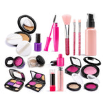 Set di cosmetici atossici per la casa dei giochi con la scatola per il trucco per la simulazione delle ragazze, 21 In 1 Rose Leather Bag, 21 In 1 Orange Leather Bag, 20 In 1 OPP Bag
