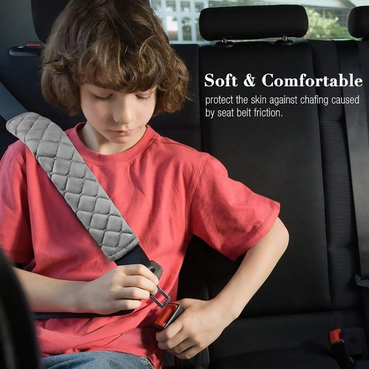 Protezione per cintura di sicurezza per auto Spalline morbide estese, Black Ice Silk, Black Plush, Black Square, Purple Square, Rose Red Square, Beige Square, Milky White Plush, Grey