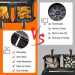 Per Ninja DZ201 Air Fryer Silicone Liner Mat Riutilizzabile Basket Tray, Gray Thick Model (140g), Pink Thick Model (140g), Blue Thick Model (140g), Red Thick Model (140g), Black Thick Model (140g), Gray Thin Model (95g), Black Thin Model (95g)         ...
