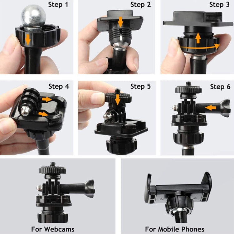 Staffa di piegatura in metallo estesa per supporto per telefono con fotocamera a doppio morsetto, Double-clamp