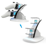 iplay HBP-253 Per PS5 Game Wireless Handle Doppia staffa di posizionamento della base di ricarica, HBP-253 (White), HBP-253 (Black)