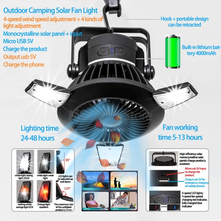 Lampada da campeggio solare LED multifunzione 18cm