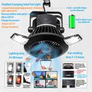 Lampada da campeggio solare Fan Lampada a LED multifunzionale Luce di emergenza Lampada repellente per zanzare