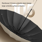16 Osso Automatico Manico Lungo Doppio Sole E Pioggia Ombrello Doppio Uso, With Waterproof Cover Beige, With Waterproof Cover Black, With Waterproof Cover Purple, With Waterproof Cover Green, With Waterproof Cover White, With Waterproof Cover Matcha   ...