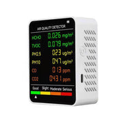 Rilevatore di qualità dell'aria PM2.5/PM10 Monitoraggio della qualità dell'aria interna, 6 in 1 Air Quality Detector White, 6 in 1 Air Quality Detector Black
