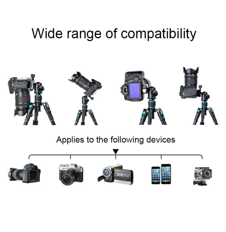 BEXIN V30 Treppiede per fotocamera da tavolo regolabile in lega di alluminio Mini treppiede portatile pieghevole dal vivo