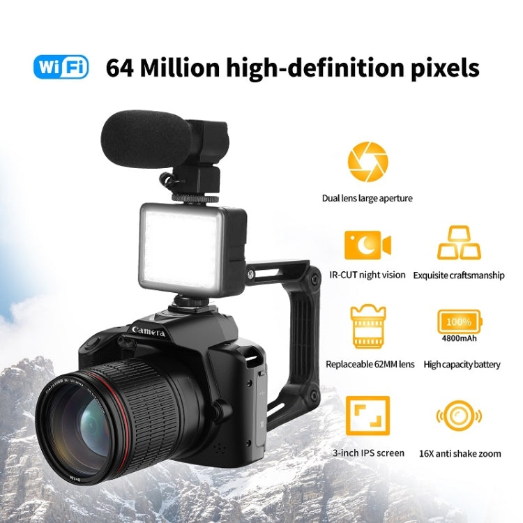 Fotocamera digitale 4K con doppia lente e WiFi 64MP