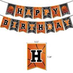 Set di bandiere per feste a tema basket + palloncino + set di inserti per torta