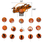 Set di bandiere per feste a tema basket + palloncino + set di inserti per torta