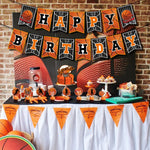 Set di bandiere per feste a tema basket + palloncino + set di inserti per torta