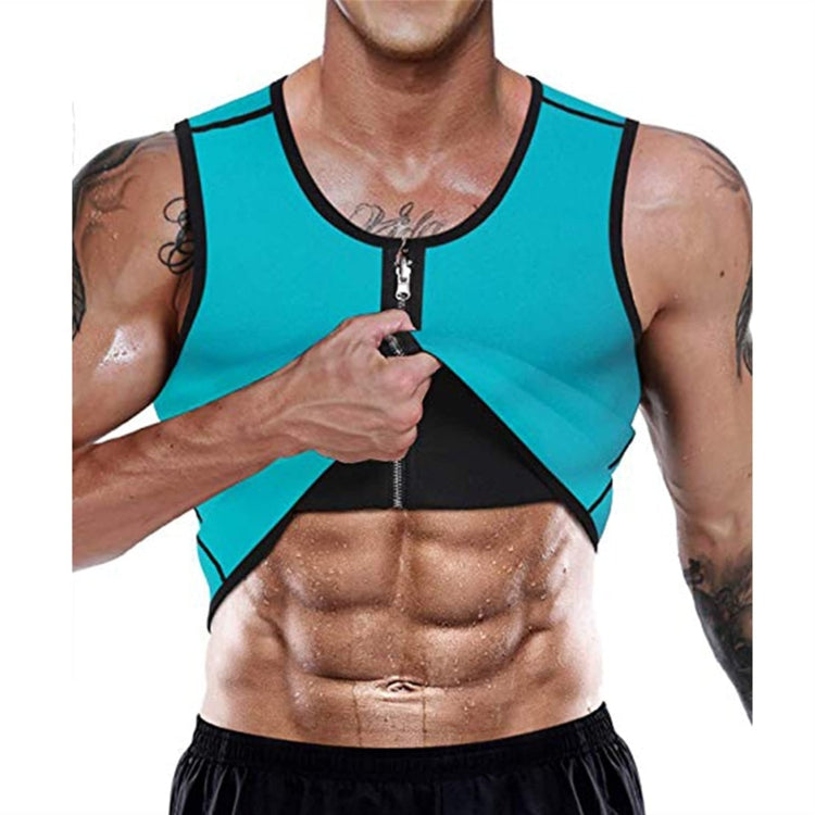 Corsetto fitness da uomo Neoprene Sport Tummy Control Shapewear Canotta con cerniera Canotta da allenamento, S, M, L, XL