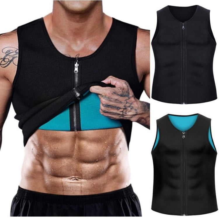 Corsetto fitness da uomo Neoprene Sport Tummy Control Shapewear Canotta con cerniera Canotta da allenamento, XXL, 3XL, 4XL