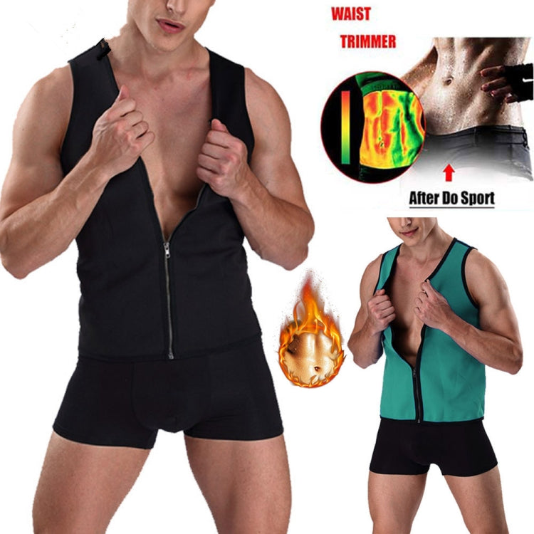 Corsetto fitness da uomo Neoprene Sport Tummy Control Shapewear Canotta con cerniera Canotta da allenamento, S, M, L, XL