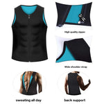 Corsetto fitness da uomo Neoprene Sport Tummy Control Shapewear Canotta con cerniera Canotta da allenamento, XXL, 3XL, 4XL