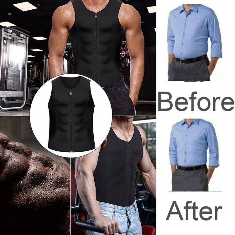 Corsetto fitness da uomo Neoprene Sport Tummy Control Shapewear Canotta con cerniera Canotta da allenamento, XXL, 3XL, 4XL
