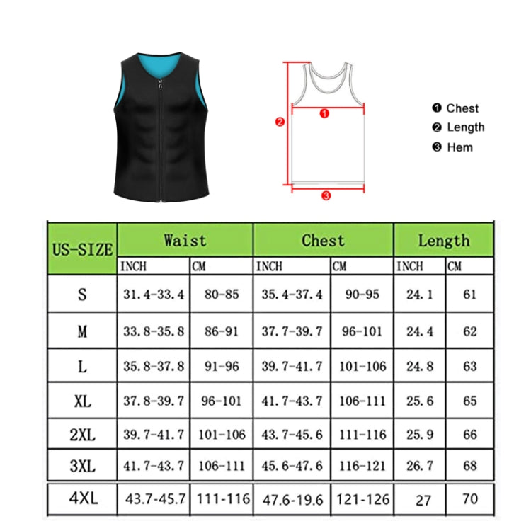Corsetto fitness da uomo Neoprene Sport Tummy Control Shapewear Canotta con cerniera Canotta da allenamento, S, M, L, XL